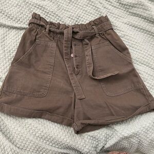 Banana Republic brownish Green Paper bag Tie front Shorts